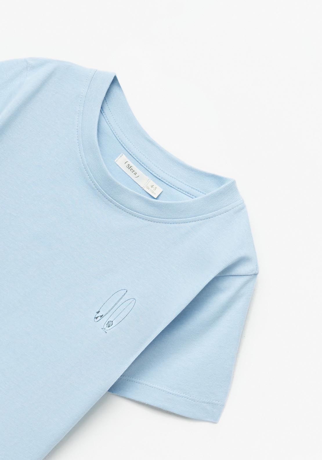 Sfera Plain light blue basic t-shirt - Blue 1 Shaws Department Stores