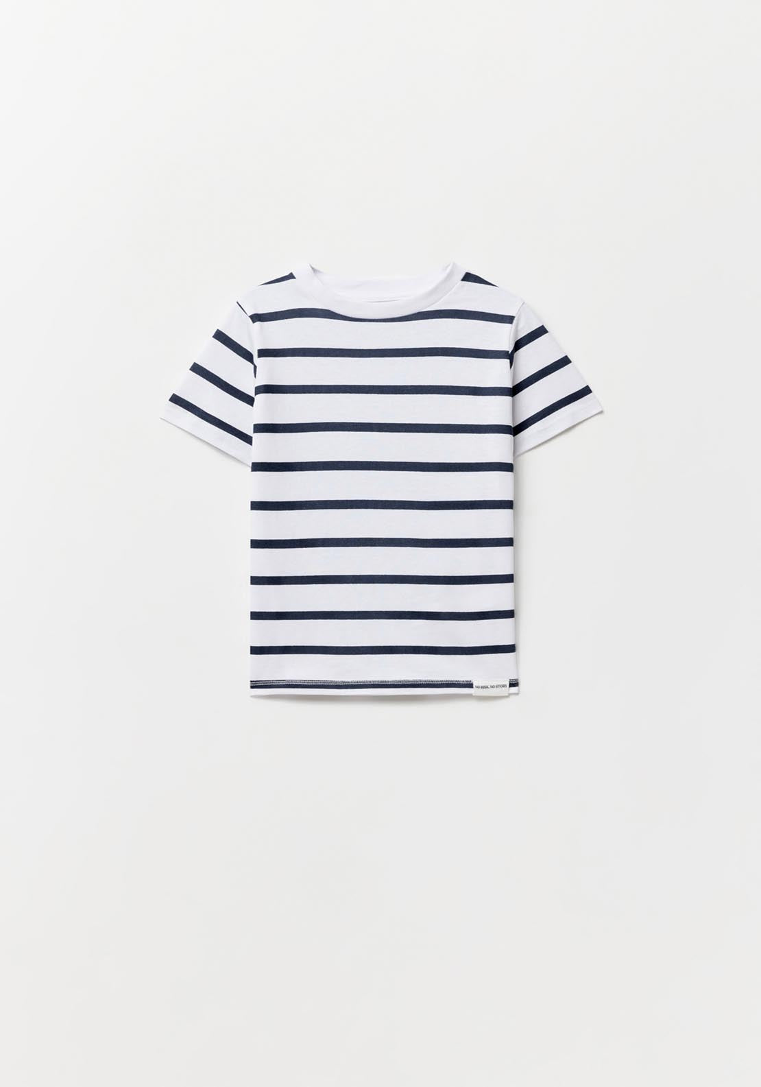 Sfera Striped T-Shirt - White 1 Shaws Department Stores