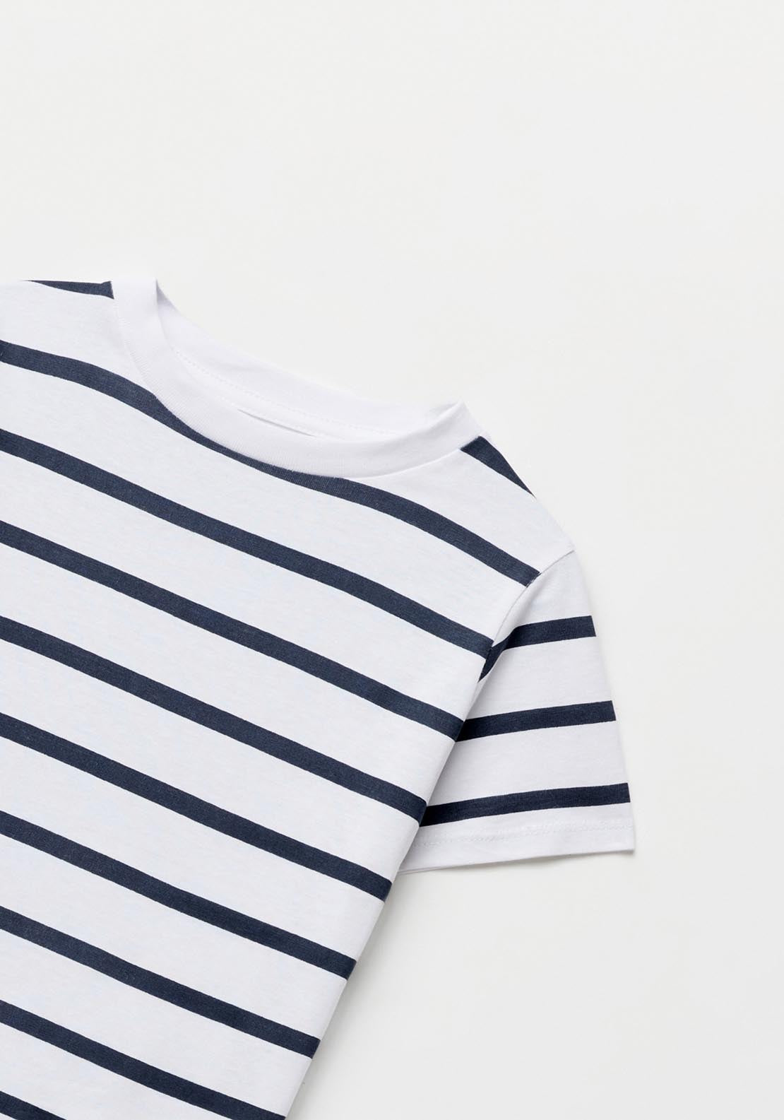 Sfera Striped T-Shirt - White 2 Shaws Department Stores