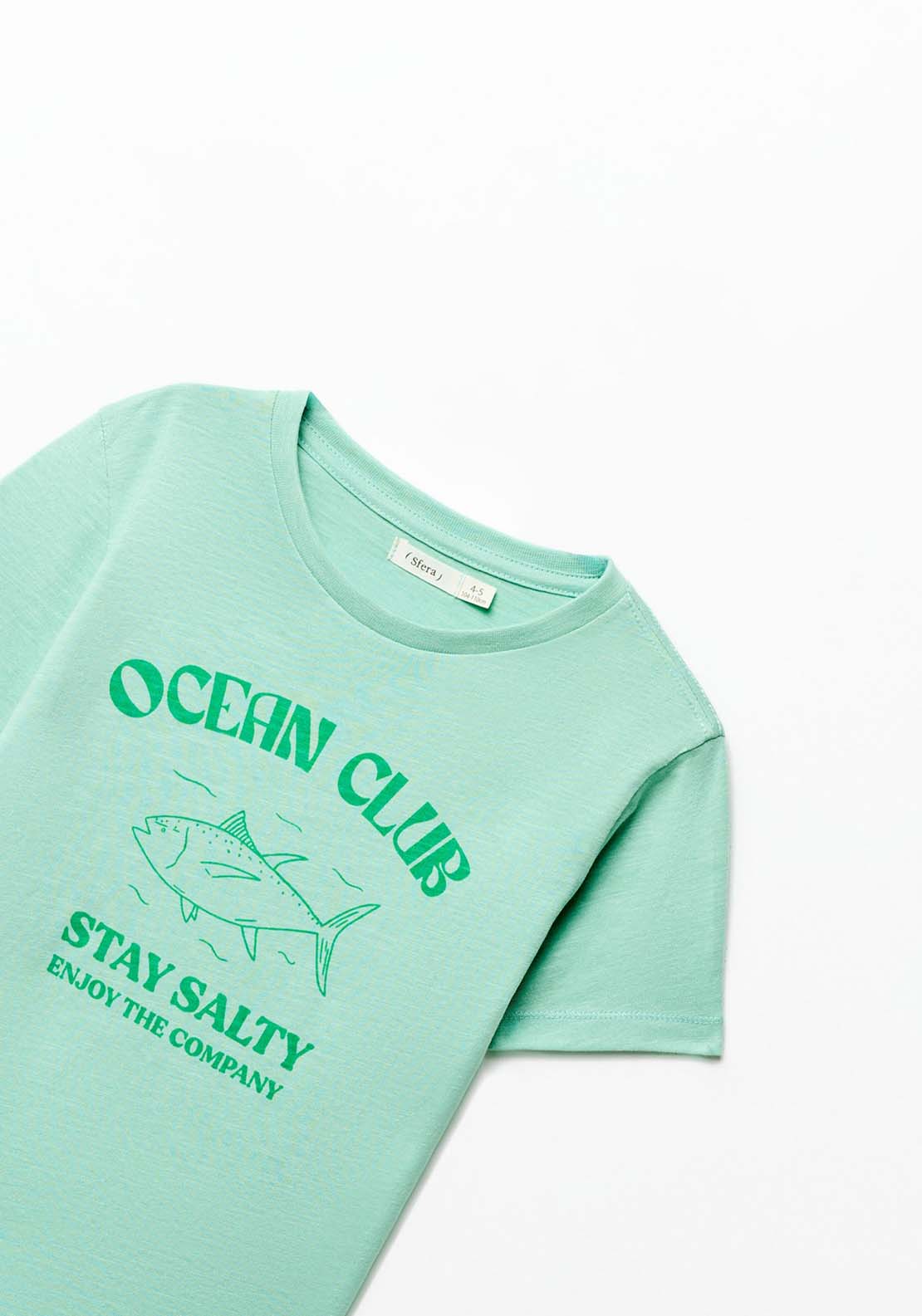 Basic Print T-Shirt - Green