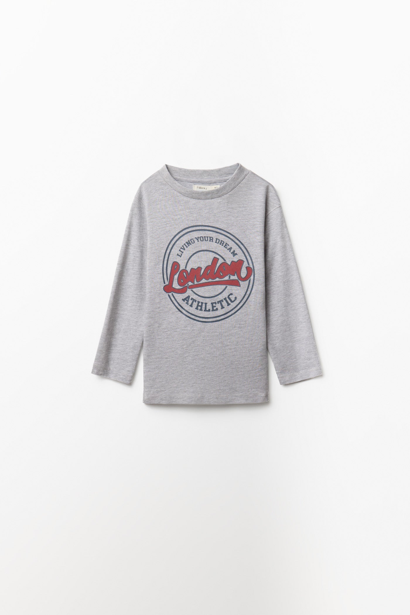 Printed Long Sleeved T-Shirt - Grey
