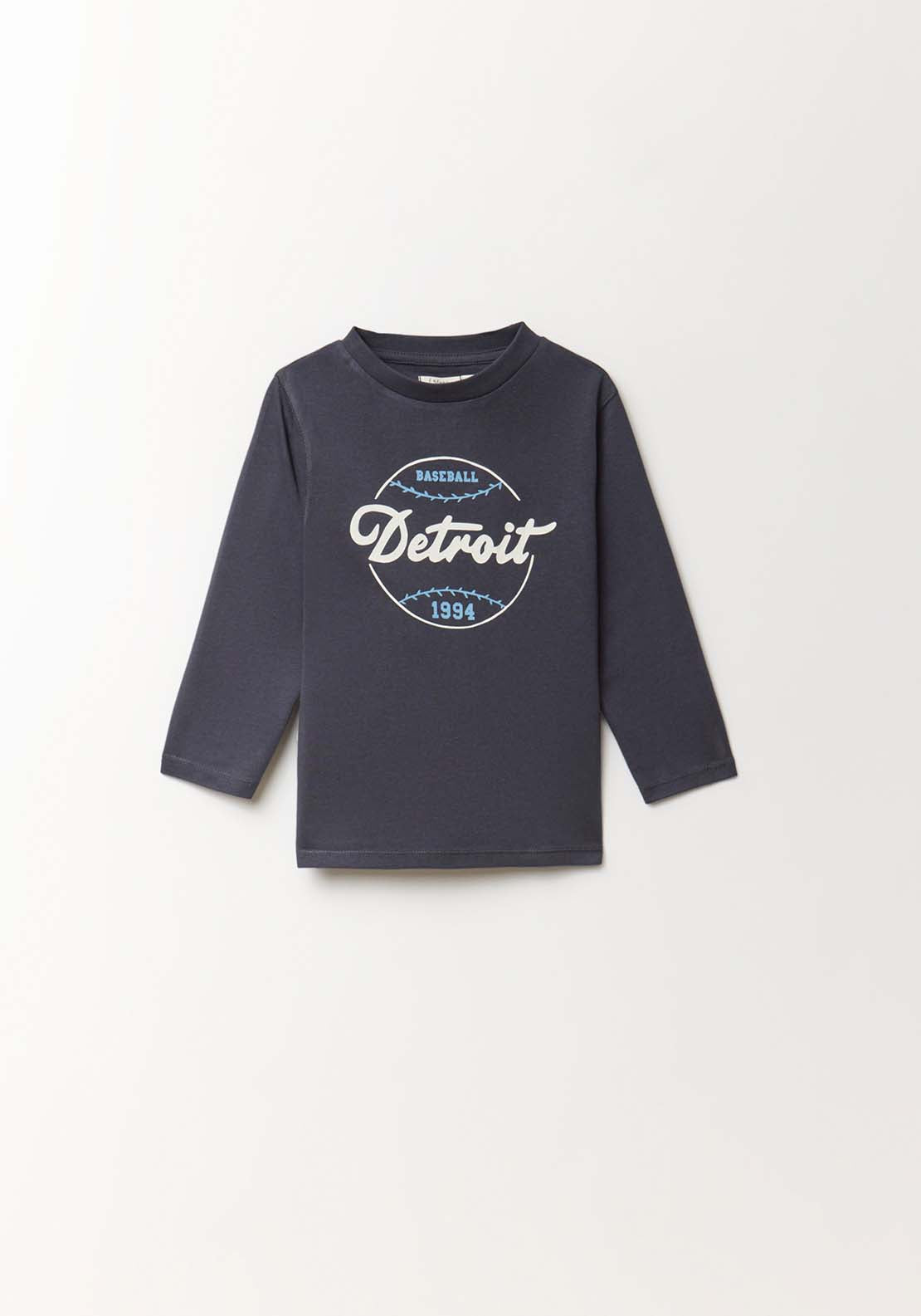 Long Sleeved College T-Shirt - Blue