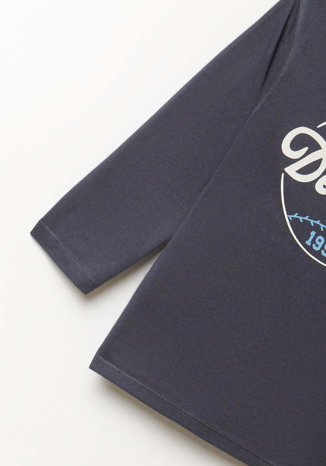 Long Sleeved College T-Shirt - Blue