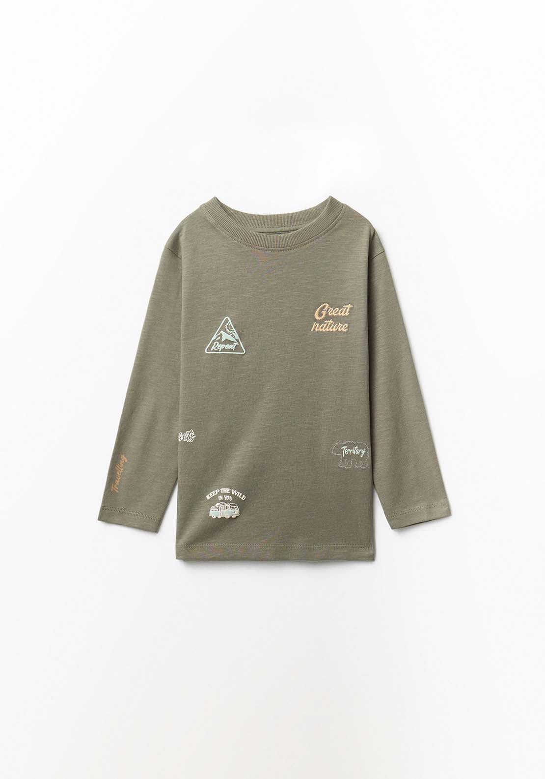 Multi Technical Long Sleeved Adventure T-Shirt - Green