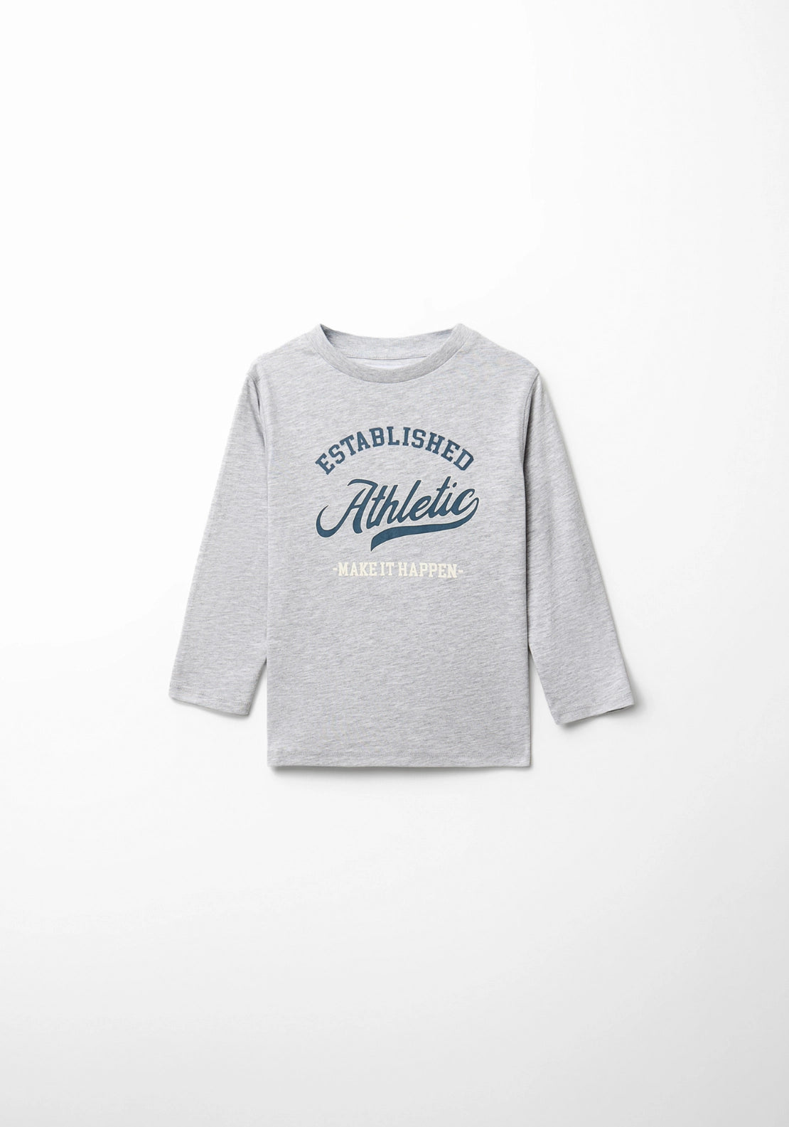 Printed Long Sleeve T-Shirt - Grey