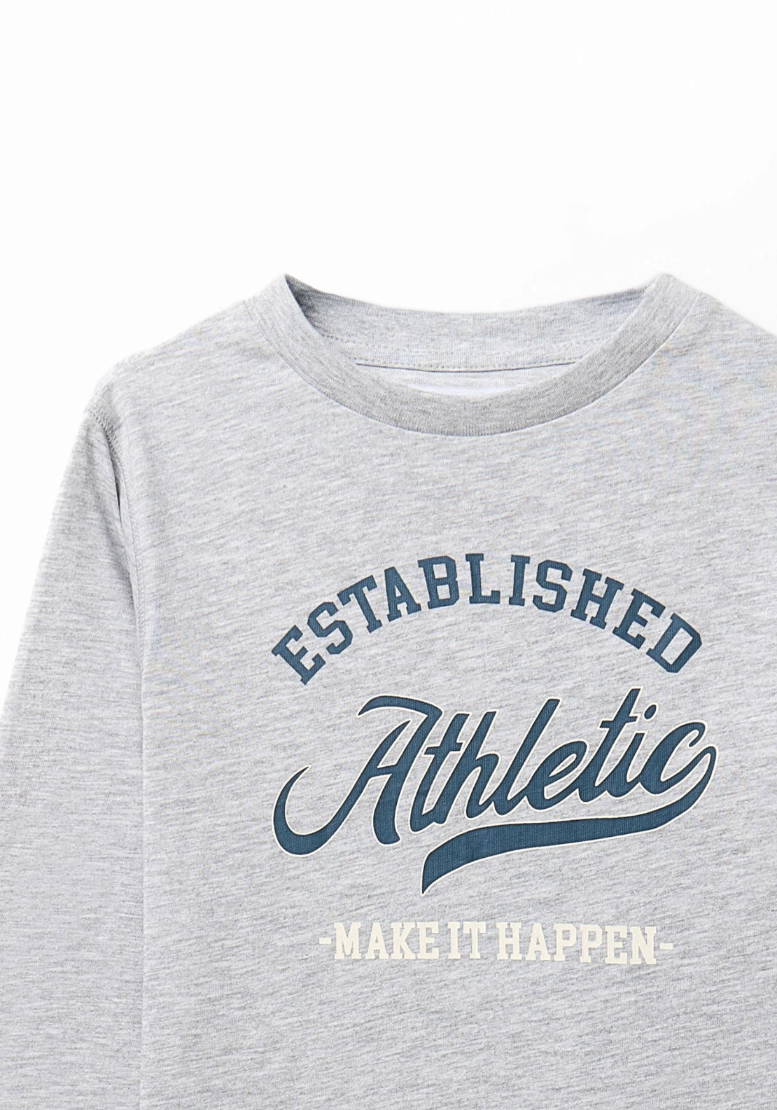 Printed Long Sleeve T-Shirt - Grey
