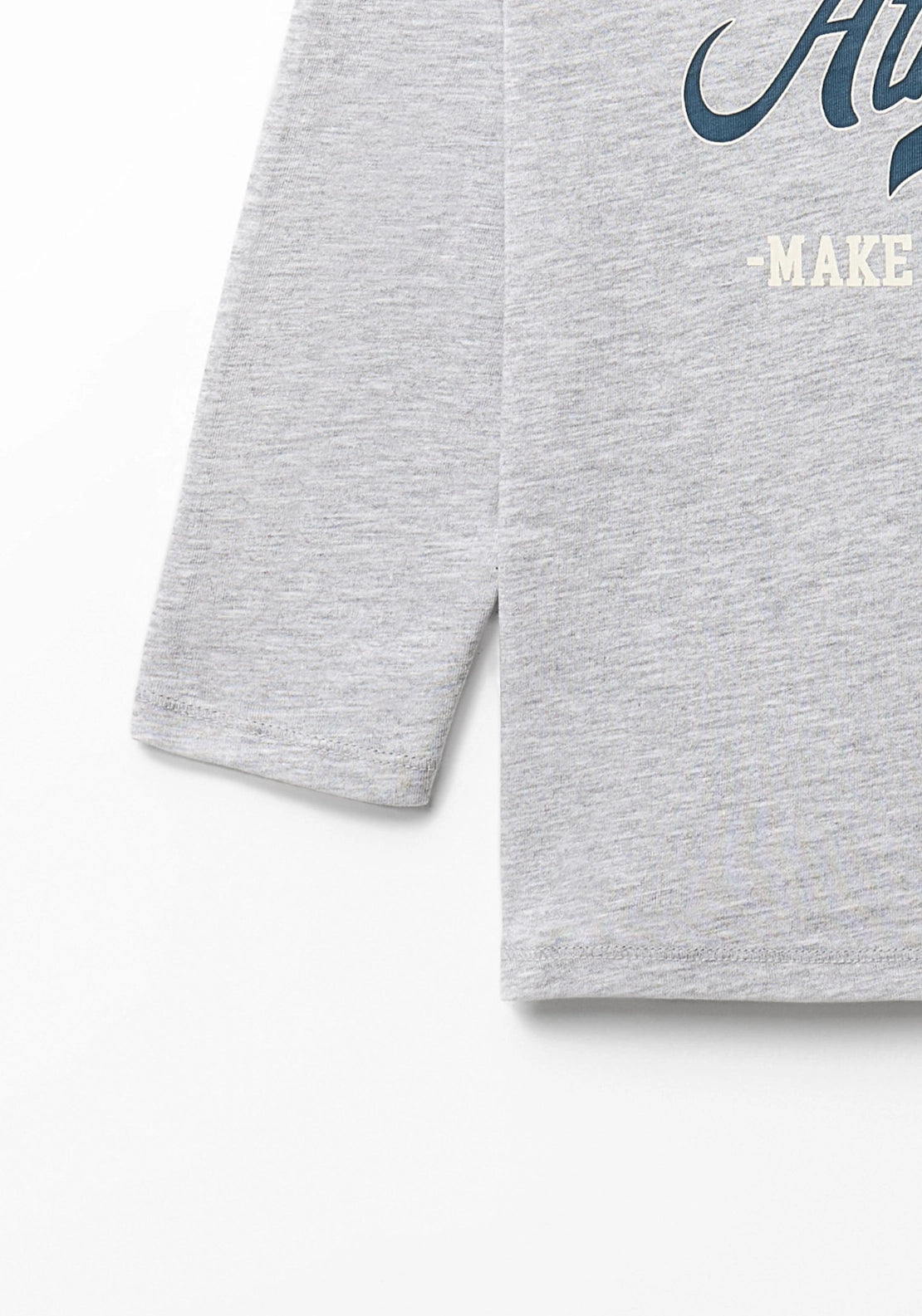 Printed Long Sleeve T-Shirt - Grey