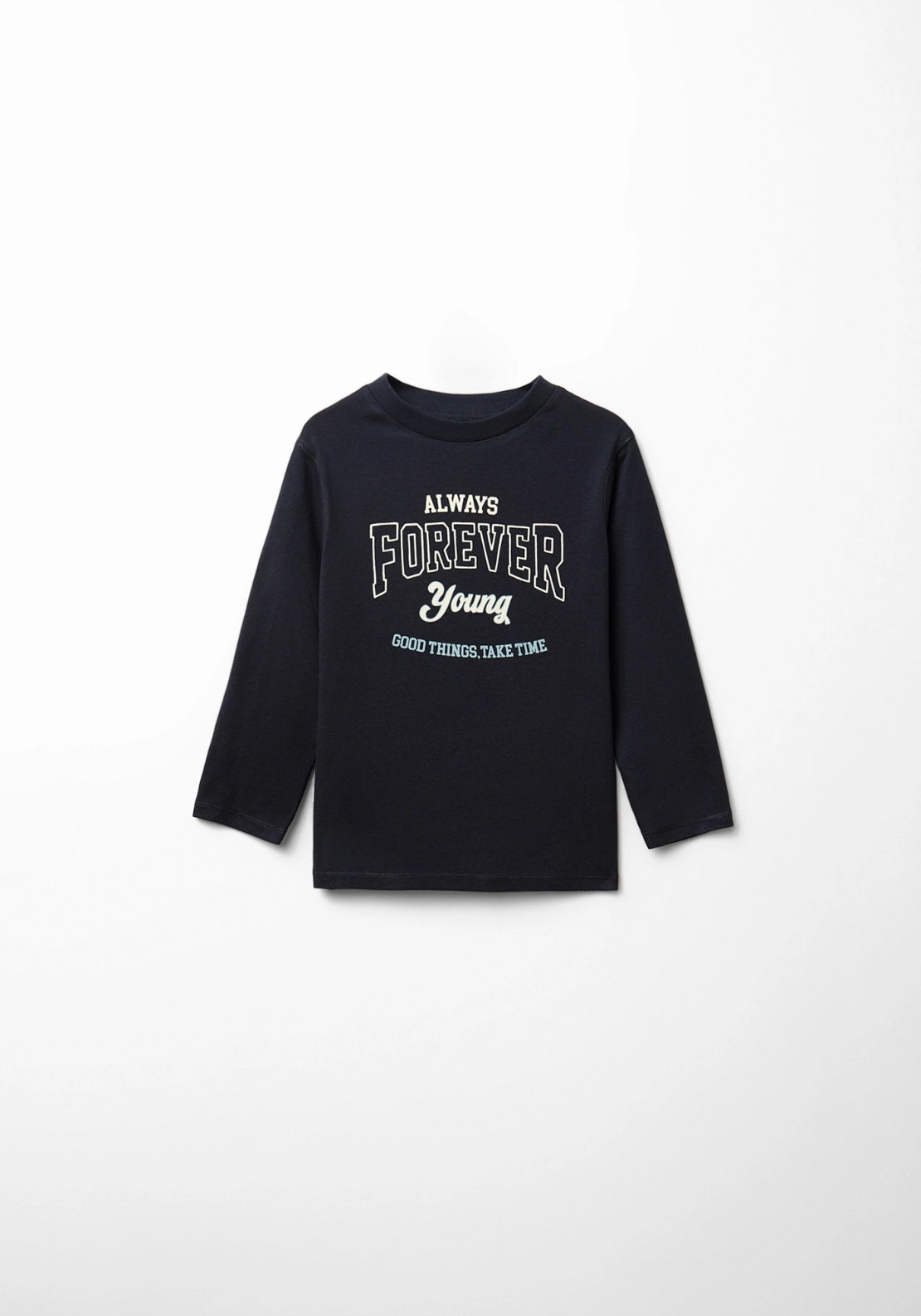 Printed Long Sleeve T-Shirt - Blue