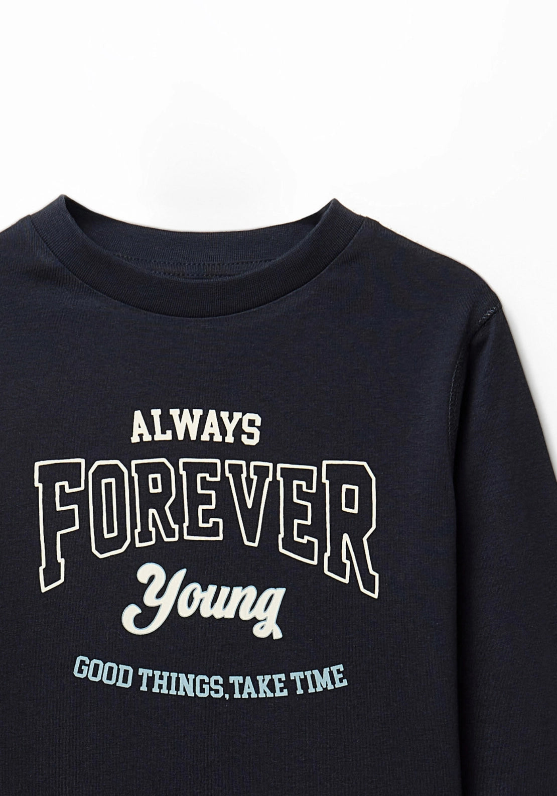 Printed Long Sleeve T-Shirt - Blue