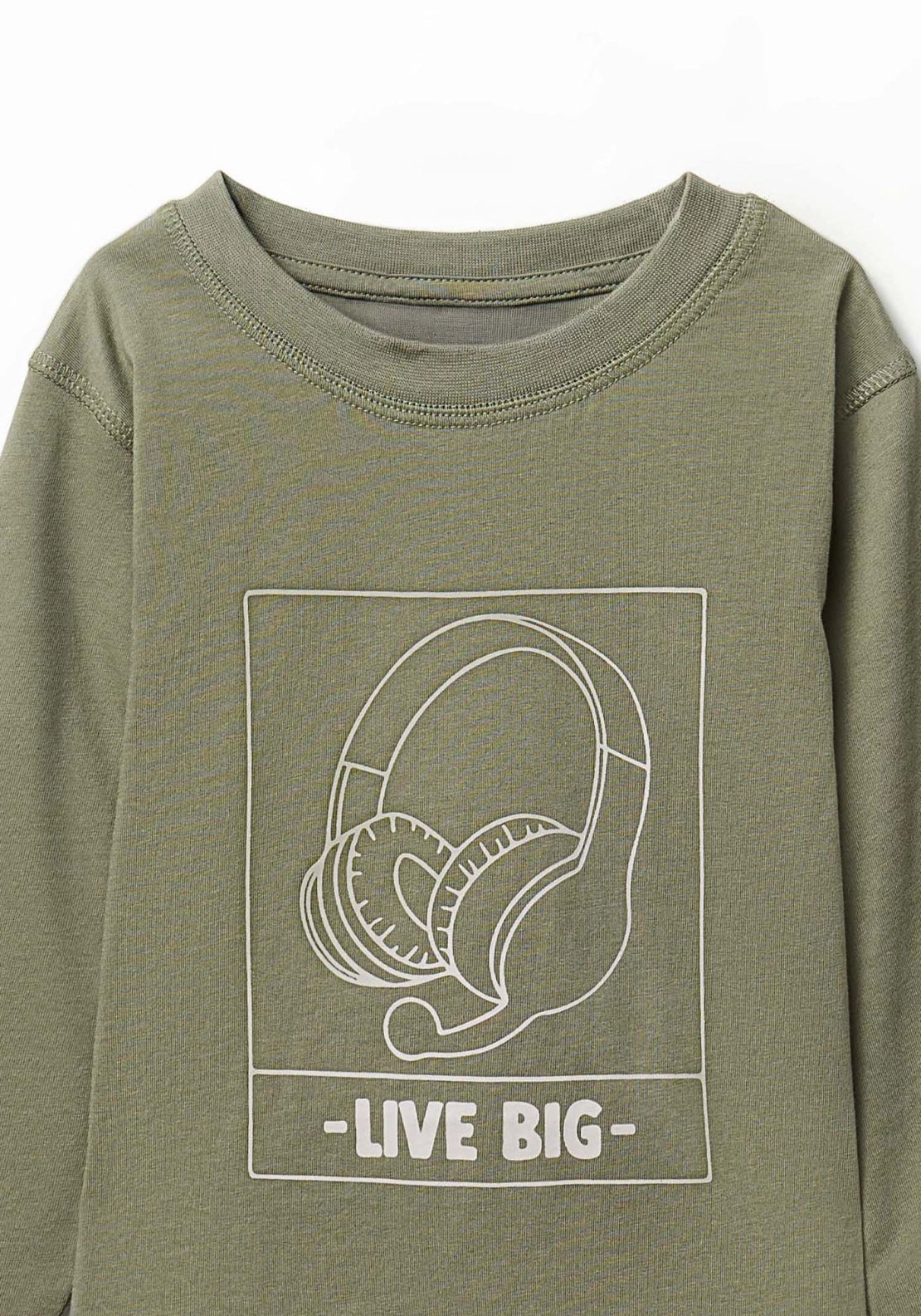 Graphic Print Long Sleeve T-Shirt - Green