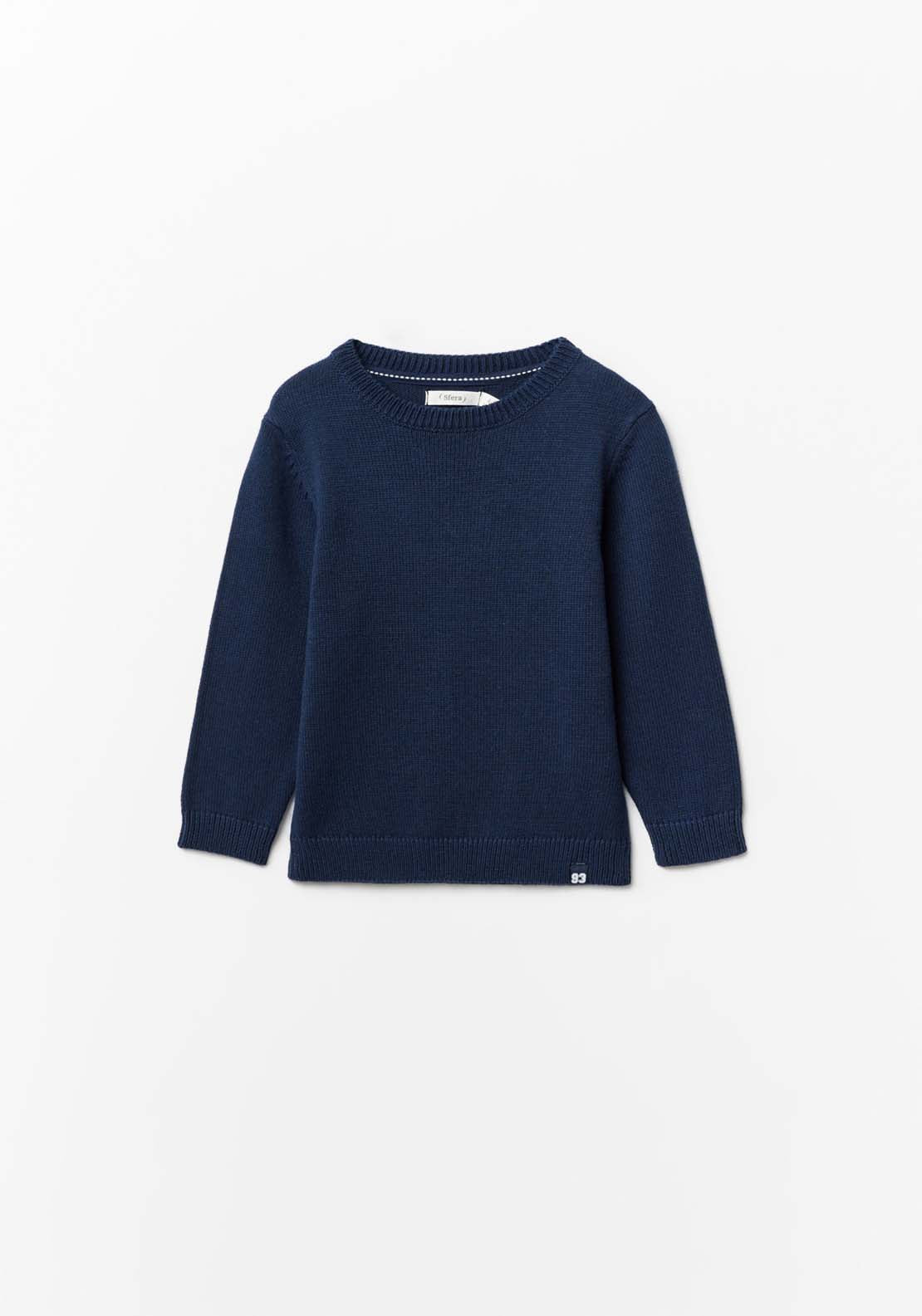 Long Sleeve Plain Knit Jumper Navy Shaws Department Stores