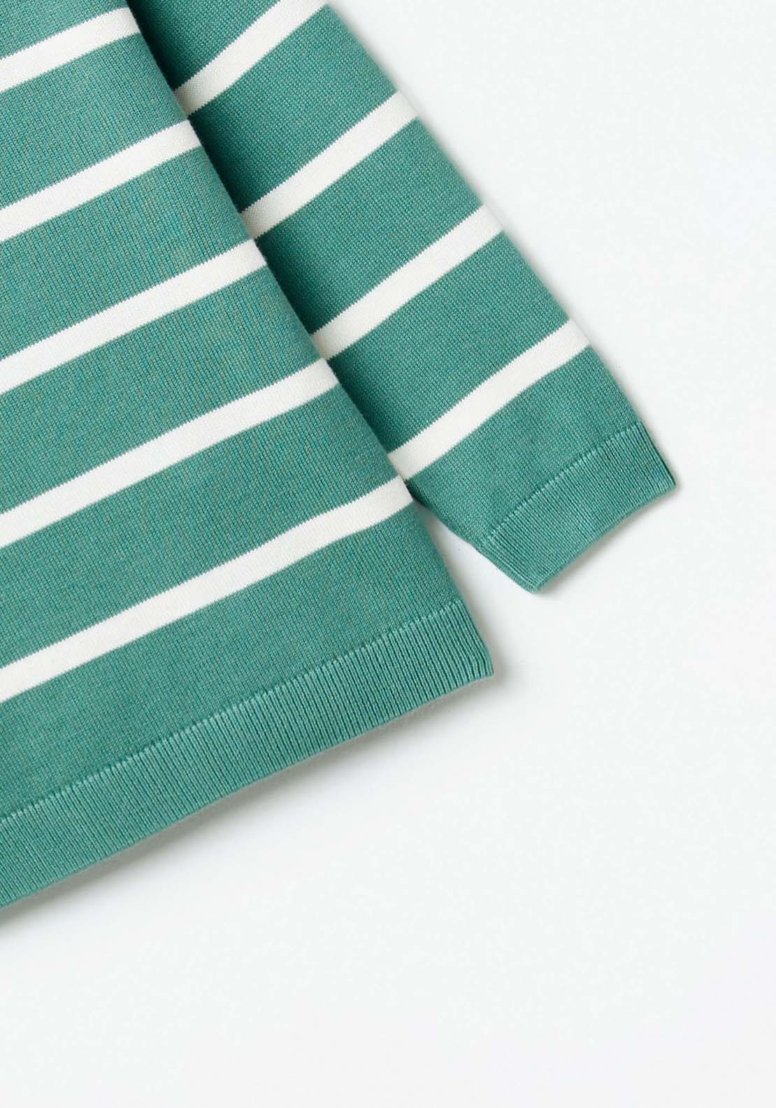 Sfera Stripes basic sweater - Green 3 Shaws Department Stores