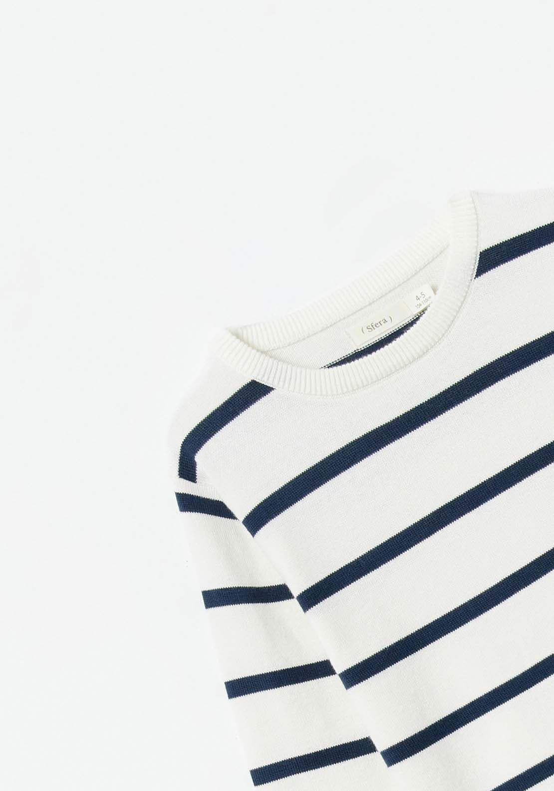Sfera Stripes basic sweater - Navy 5 Shaws Department Stores