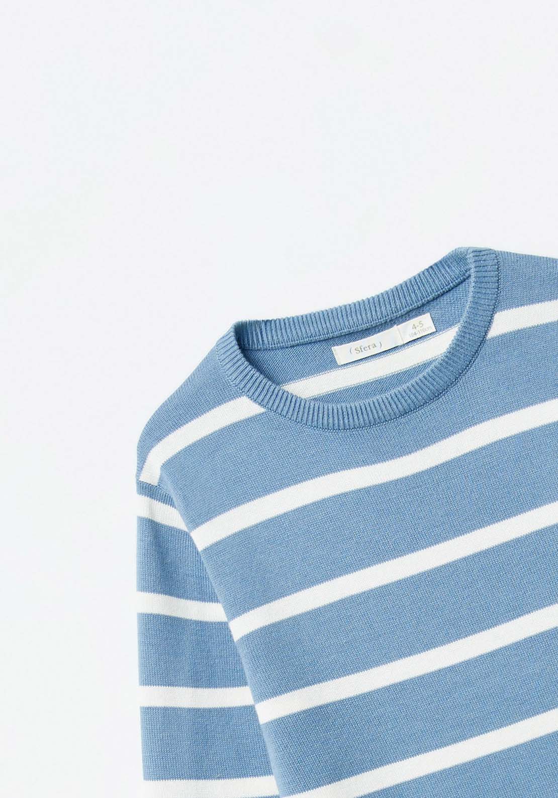 Sfera Stripes basic sweater - Blue 3 Shaws Department Stores