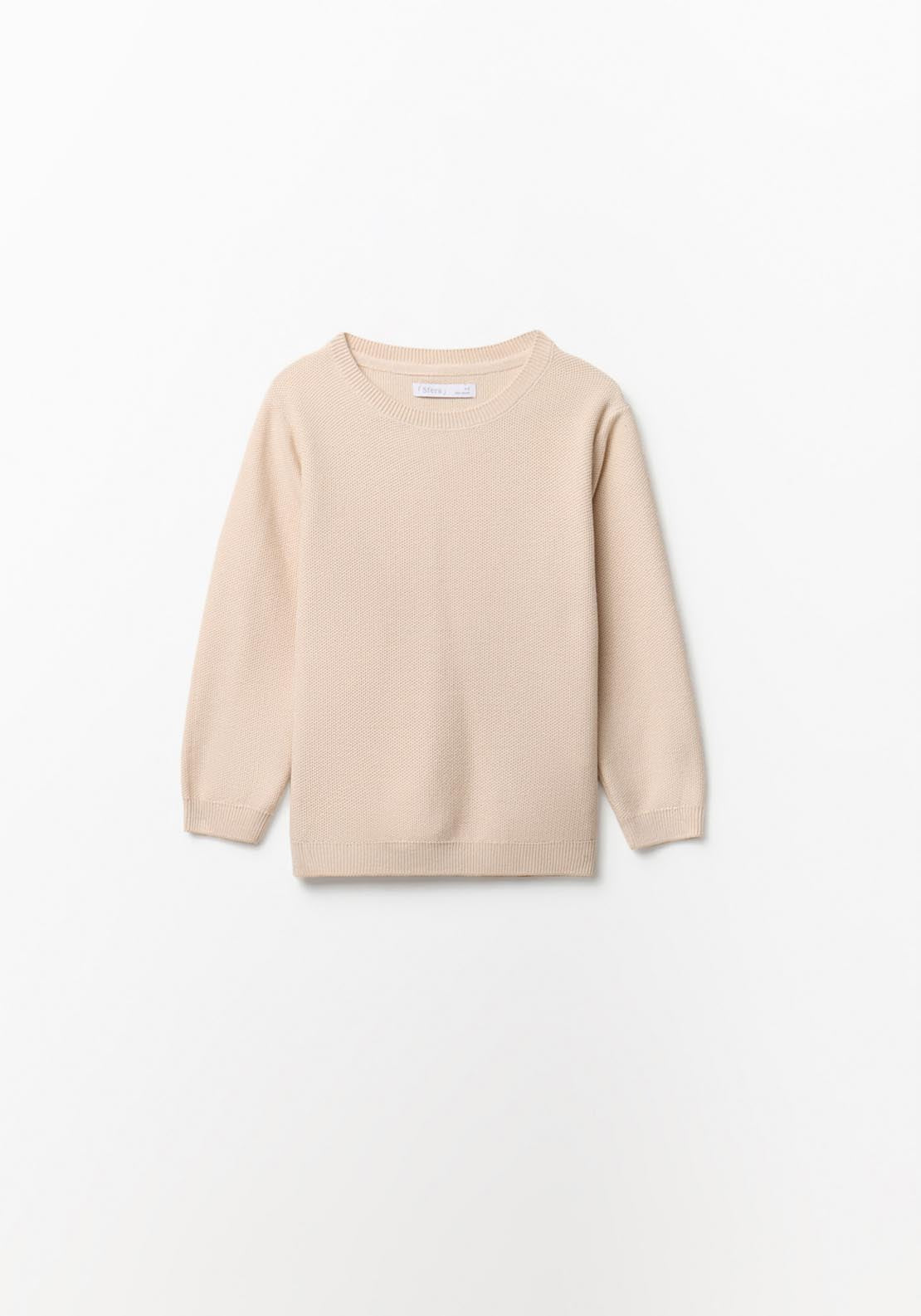 Basic Ribbed Sweater - Beige