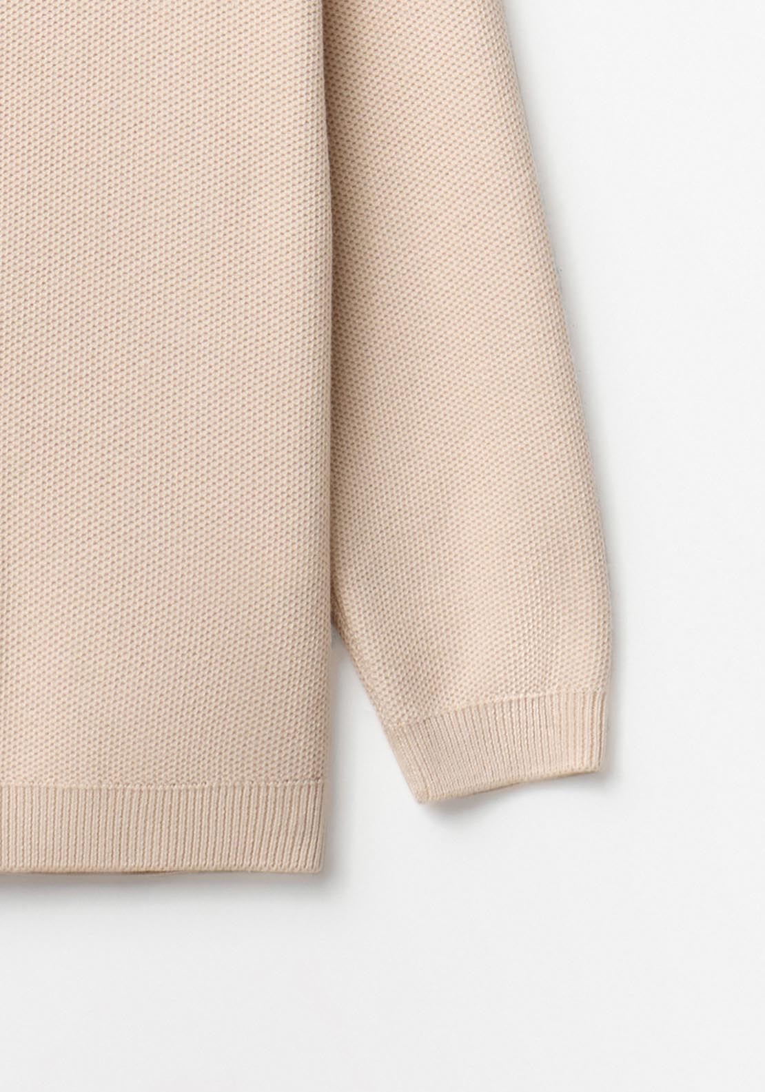 Basic Ribbed Sweater - Beige