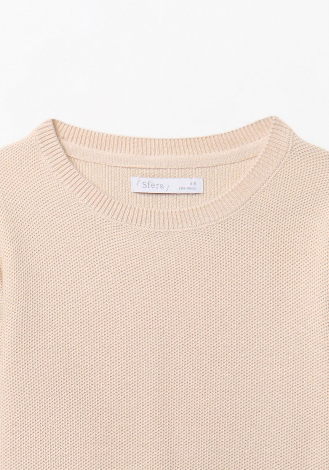 Basic Ribbed Sweater - Beige
