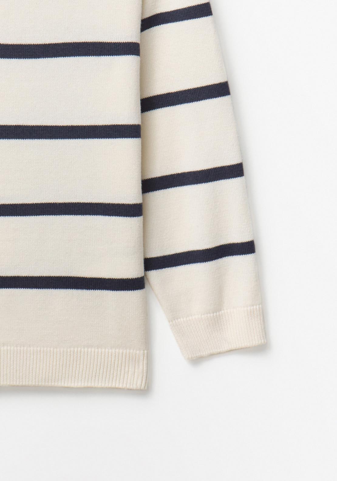 Basic Stripe Sweater - White