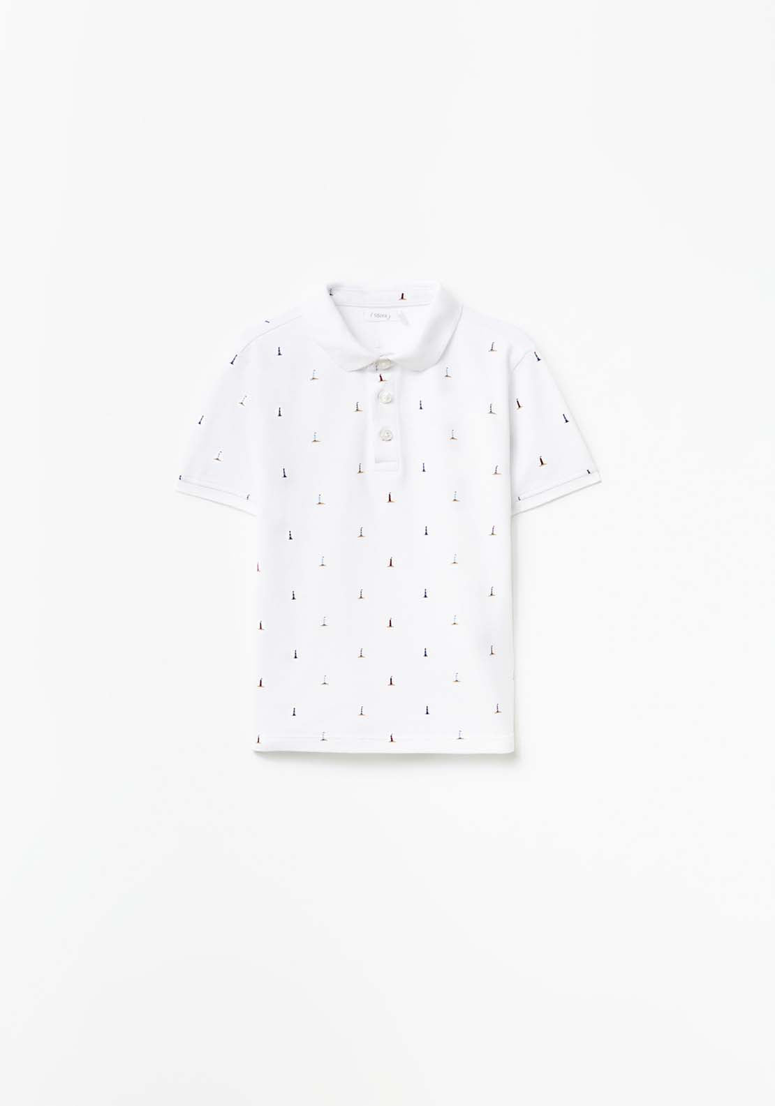 Sfera Lighthouse Polo T-Shirt - White 2 Shaws Department Stores
