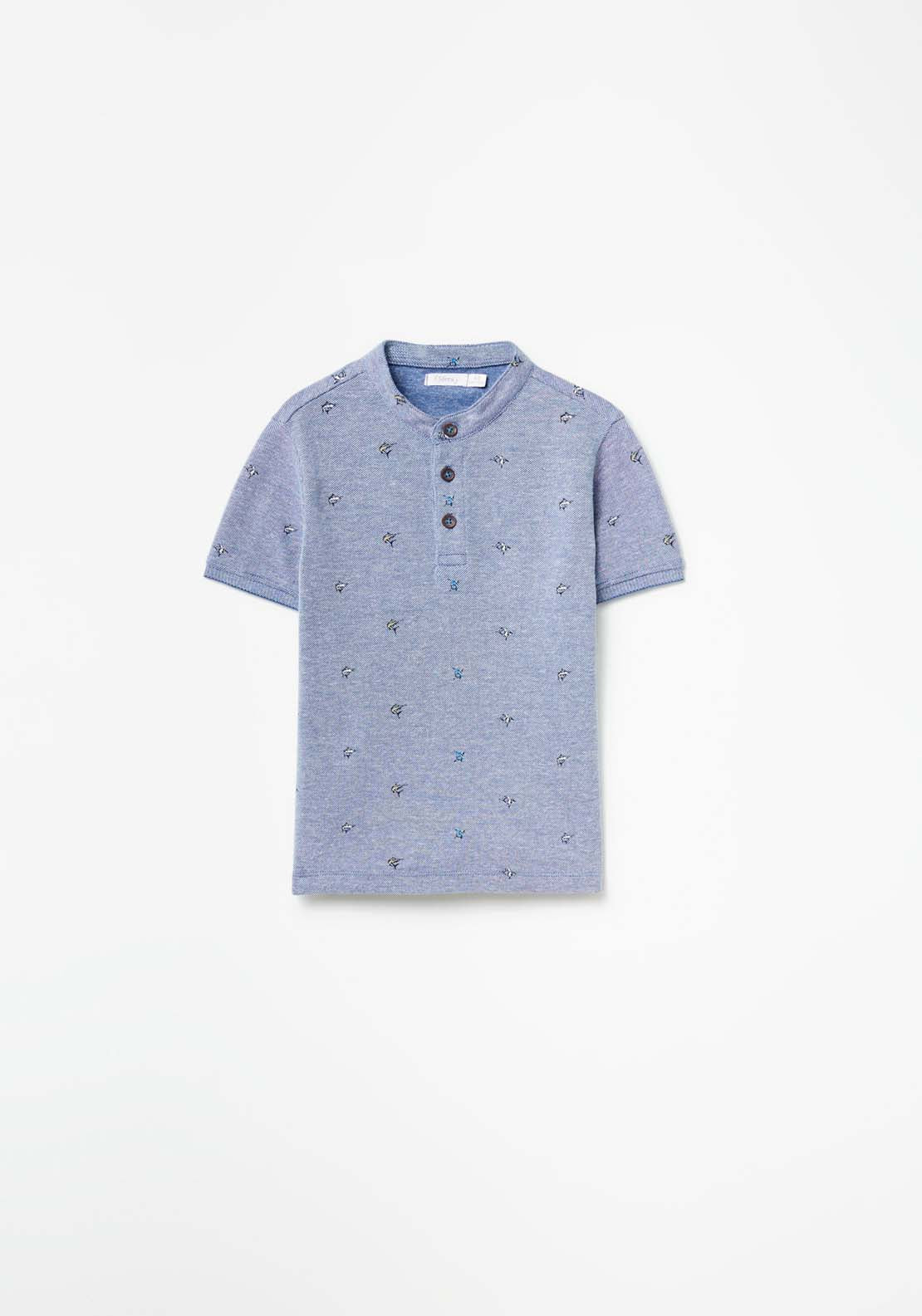 Sfera Fish Polo T-Shirt - Navy / Blue 3 Shaws Department Stores
