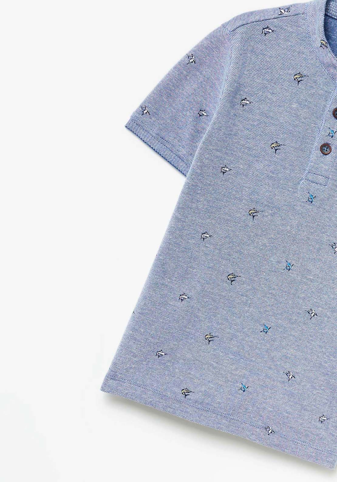 Sfera Fish Polo T-Shirt - Navy / Blue 5 Shaws Department Stores