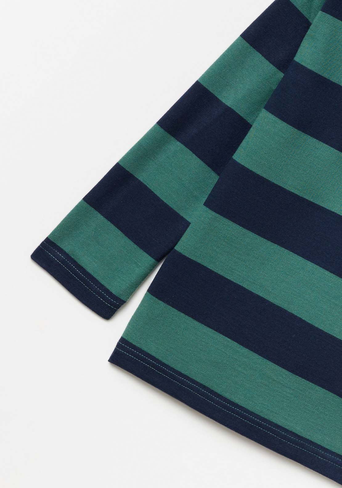 Sfera Long Sleeve Striped Rubgy Tshirt - Green Medium 3 Shaws Department Stores