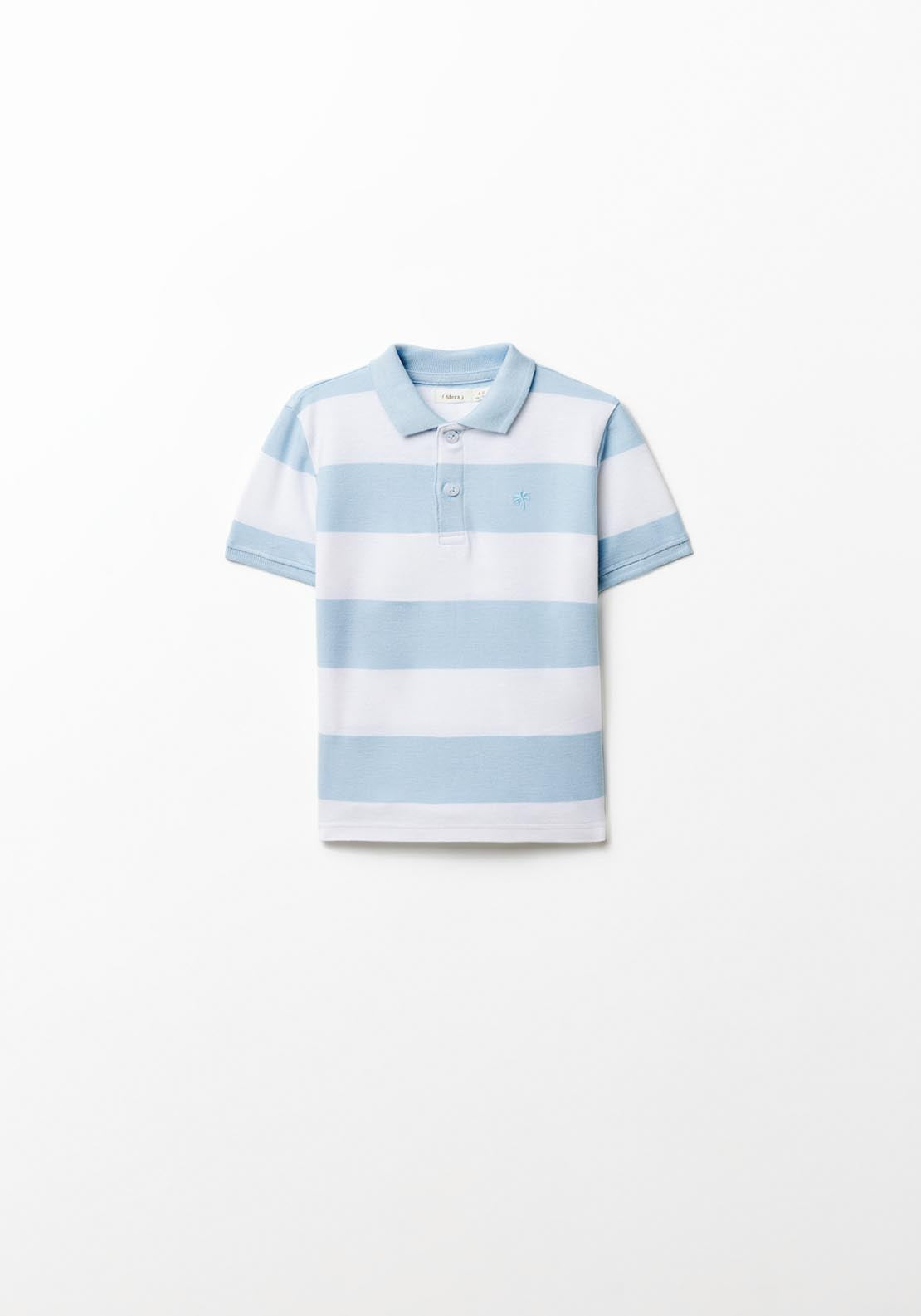 Sfera Anchor print polo shirt - Blue 1 Shaws Department Stores