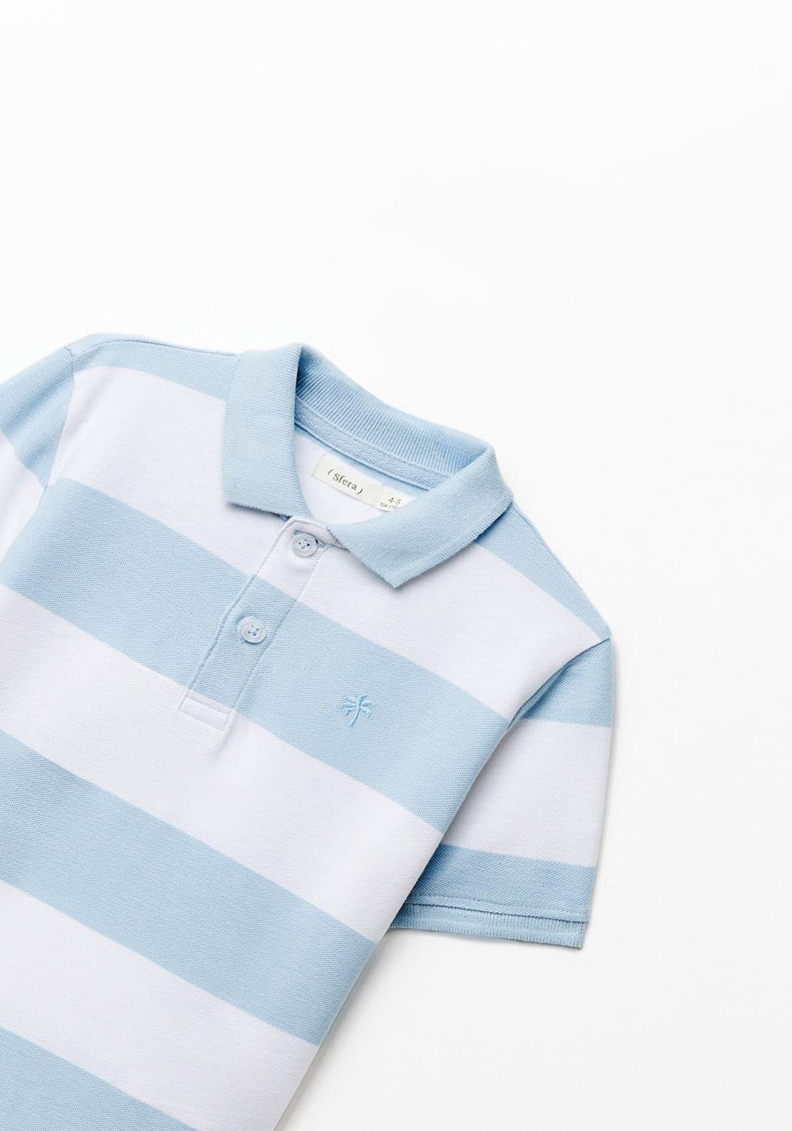 Sfera Anchor print polo shirt - Blue 2 Shaws Department Stores
