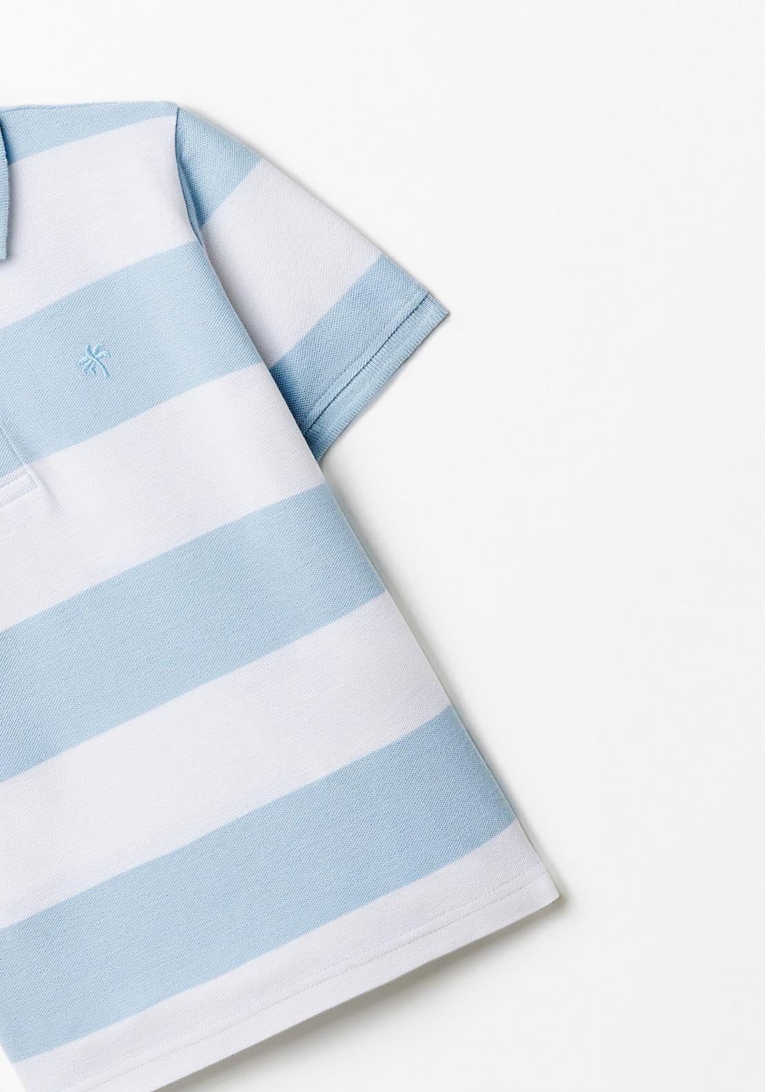 Sfera Anchor print polo shirt - Blue 3 Shaws Department Stores