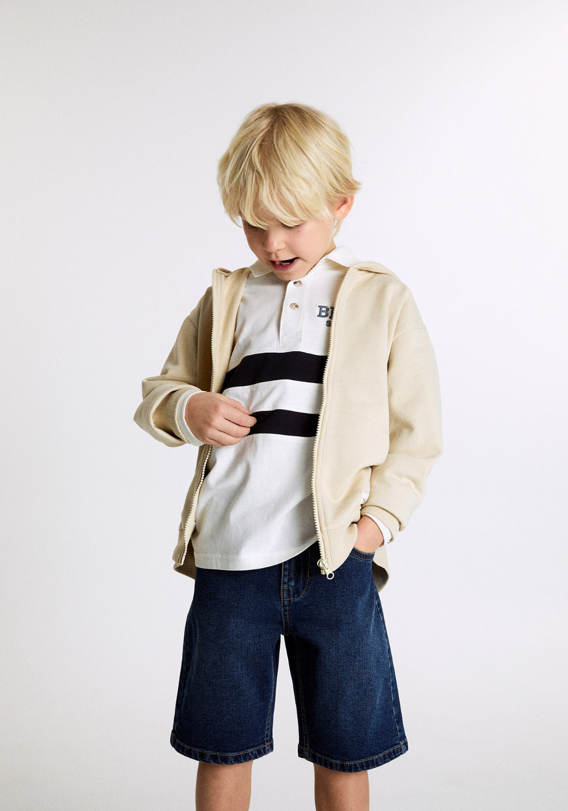Contrast Stripes Polo Shirt - White