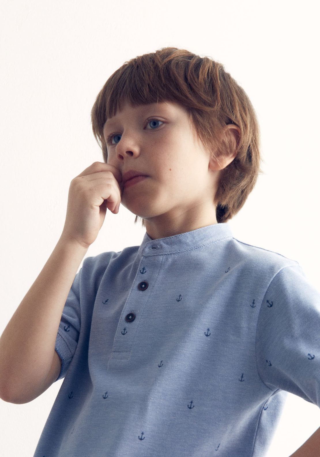 Sfera Anchor Printed Polo Shirt - Blue 5 Shaws Department Stores