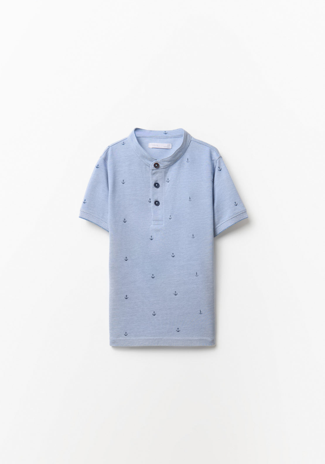 Sfera Anchor Printed Polo Shirt - Blue 1 Shaws Department Stores