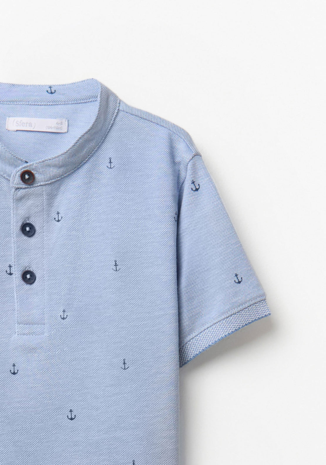 Sfera Anchor Printed Polo Shirt - Blue 3 Shaws Department Stores