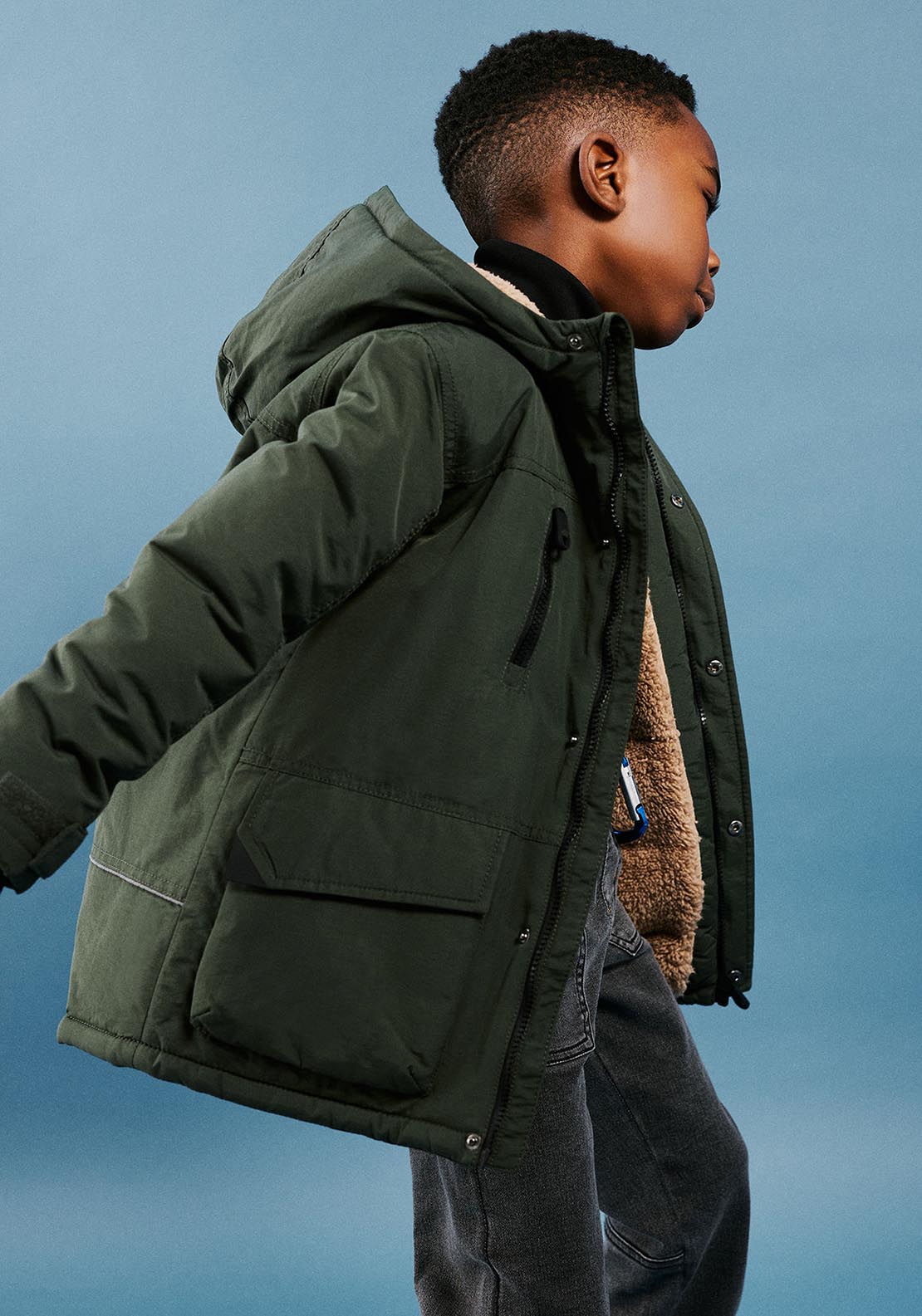 Sfera Hooded parka - Green Kakhi 2 Shaws Department Stores
