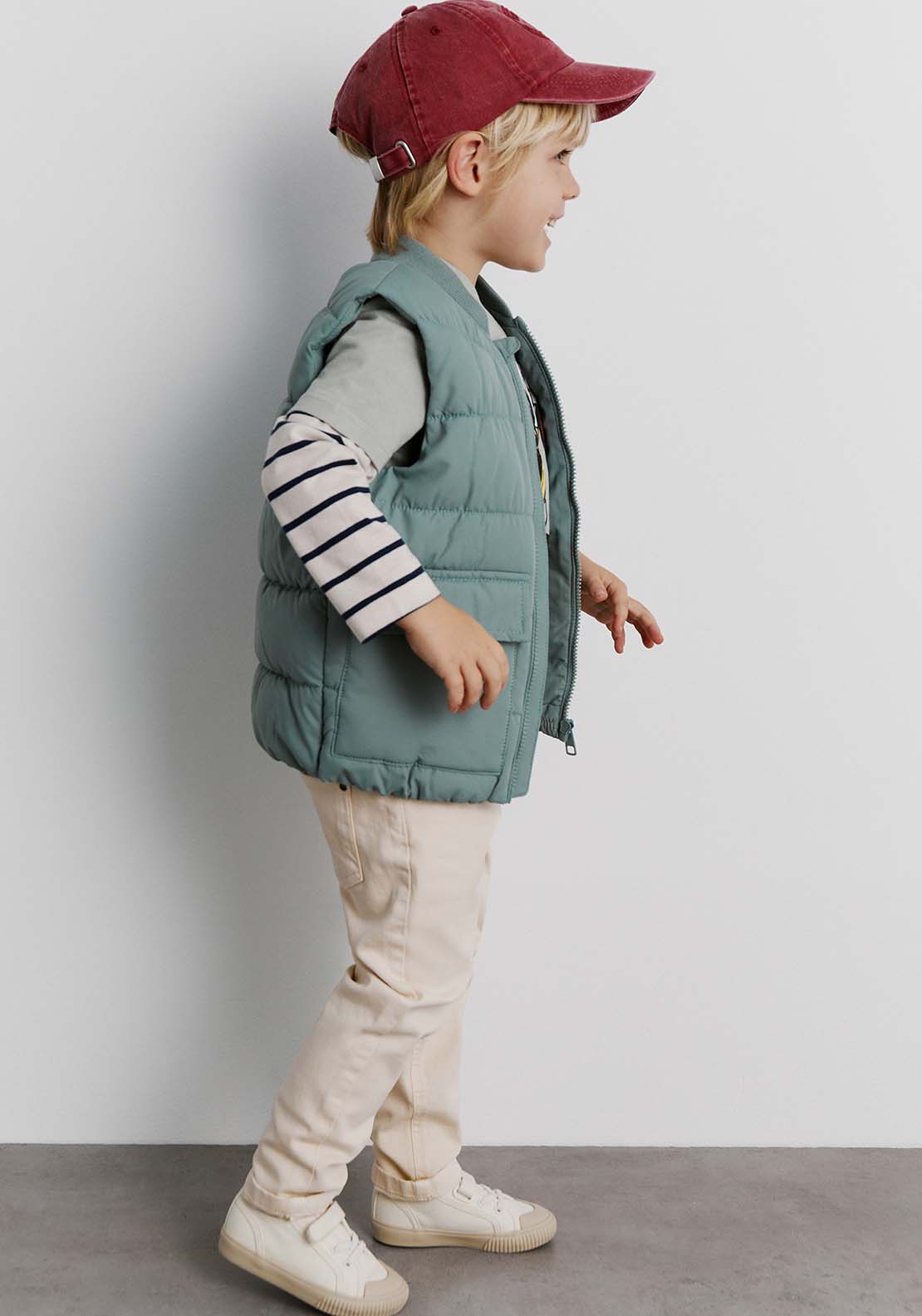 Sfera Basic gilet - Green 1 Shaws Department Stores