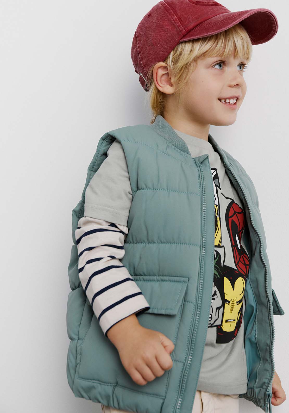 Sfera Basic gilet - Green 3 Shaws Department Stores