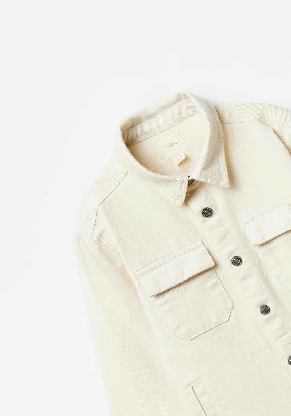 Sfera Plain Overshirt - Cream 2 Shaws Department Stores