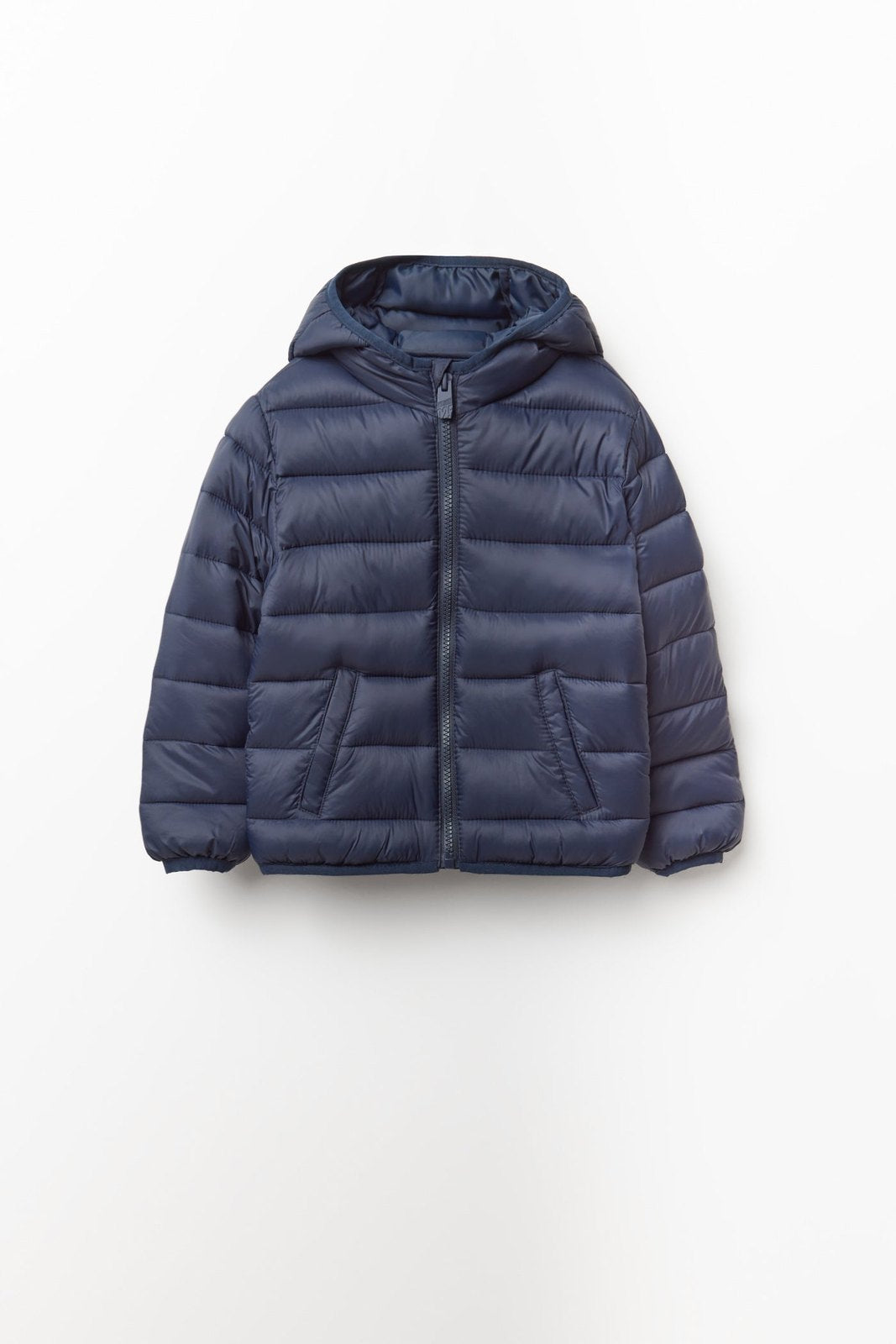 Lightweight Quilted Jacket With Hood - Blue