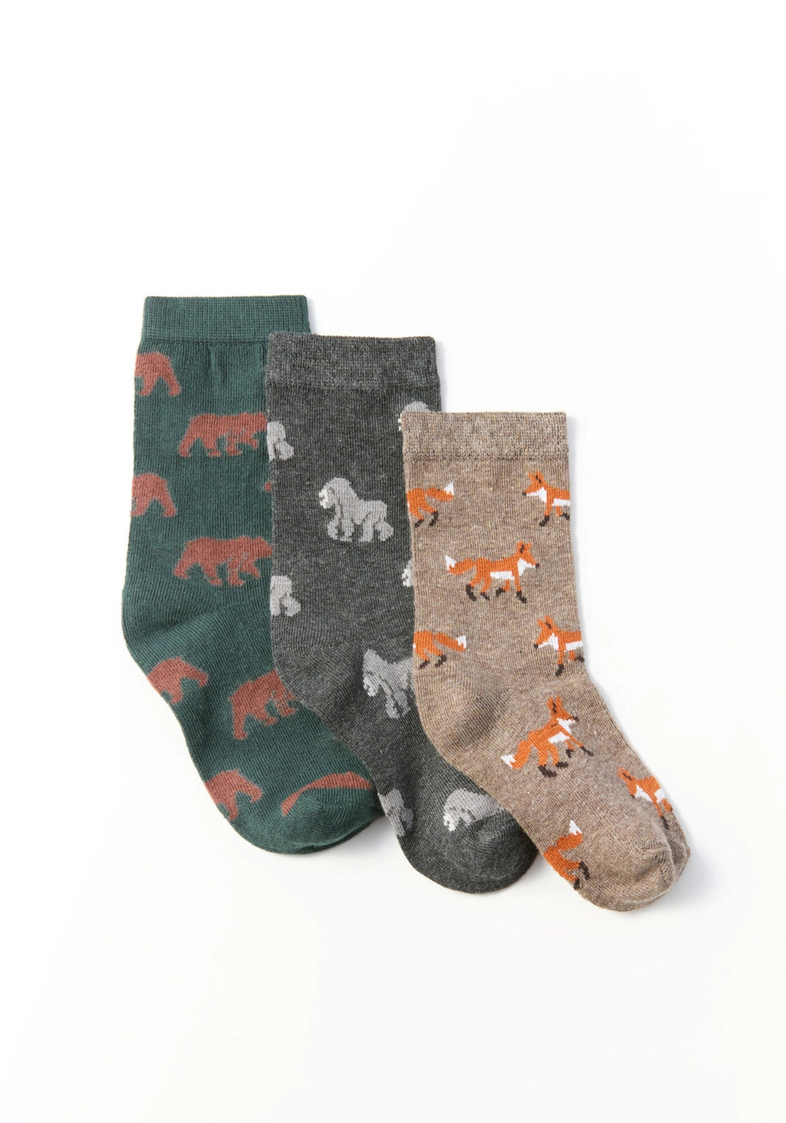 3-Pack Animal Print Socks - Green