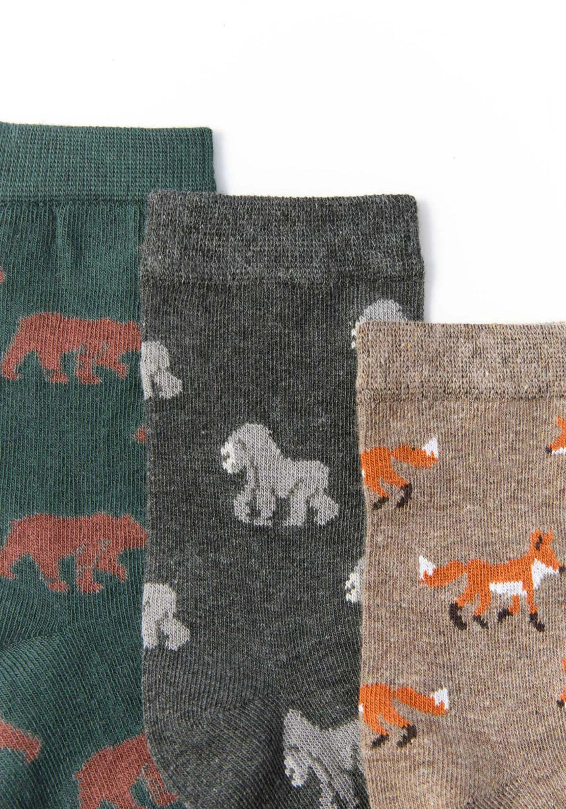3-Pack Animal Print Socks - Green