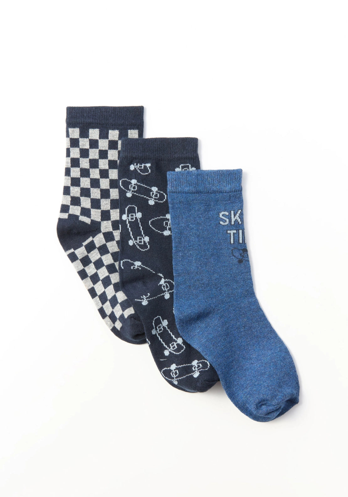 3-Pack Printed Socks - Blue