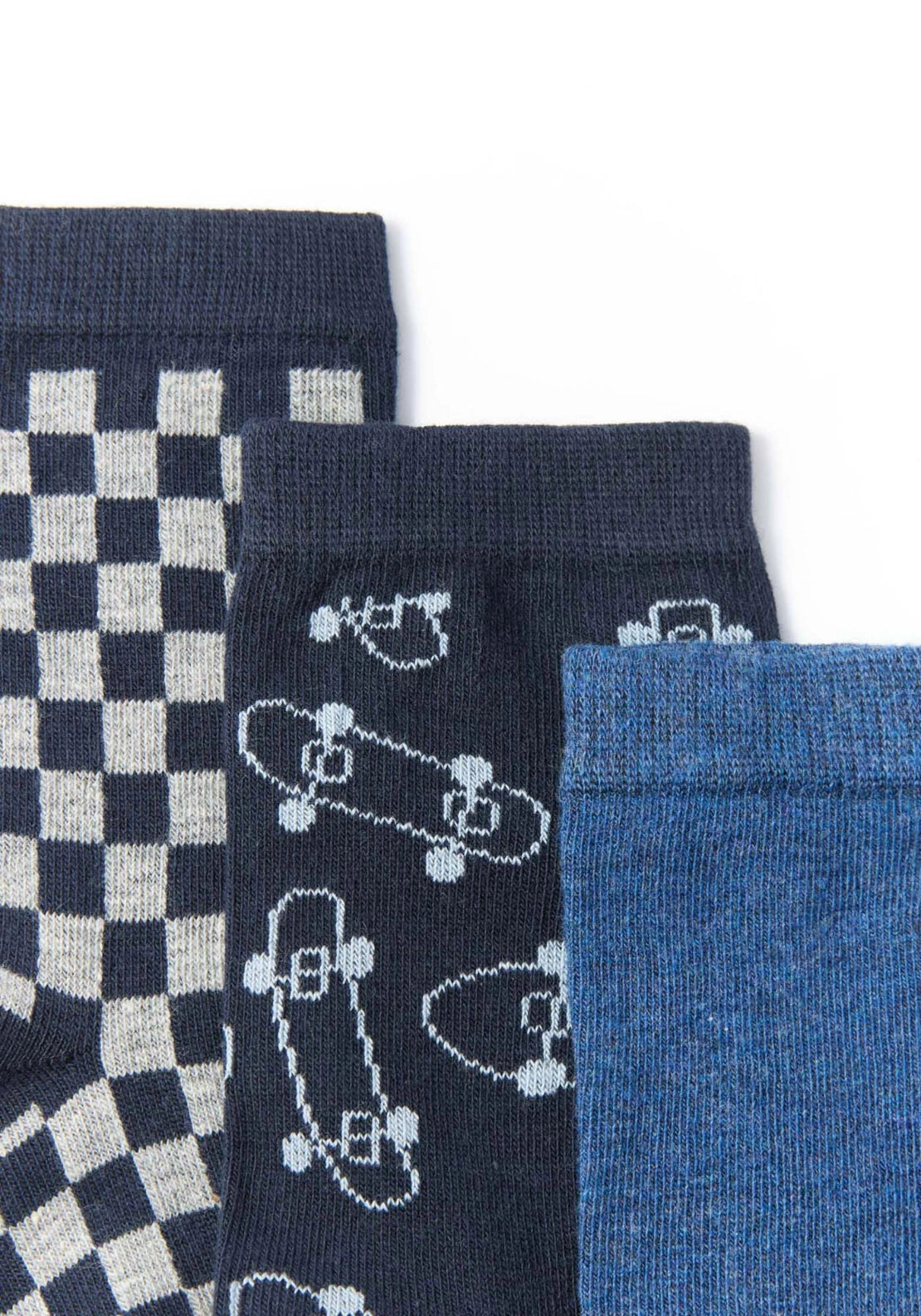 3-Pack Printed Socks - Blue