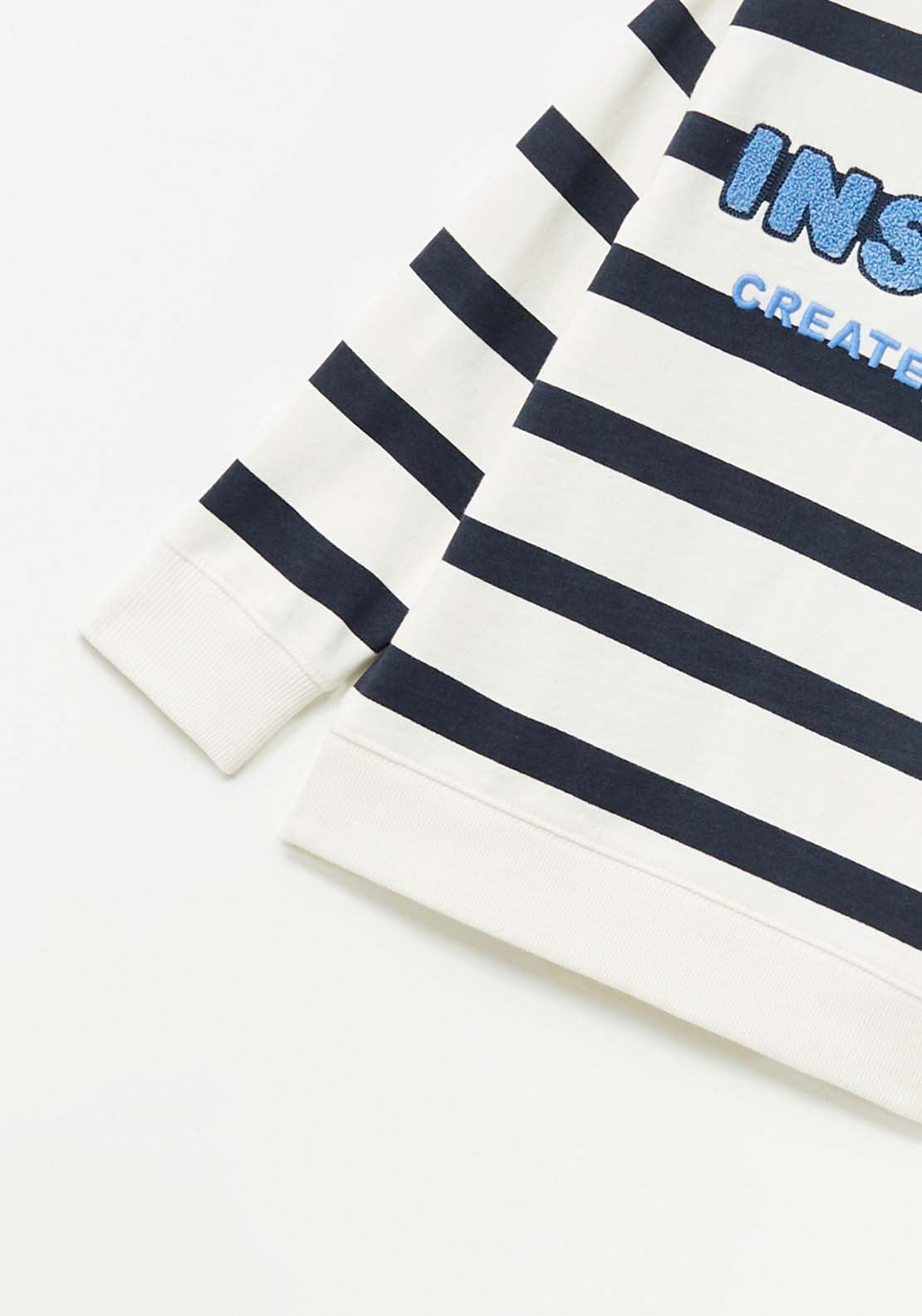 Sfera Striped Sweatshirt - Cream 4 Shaws Department Stores