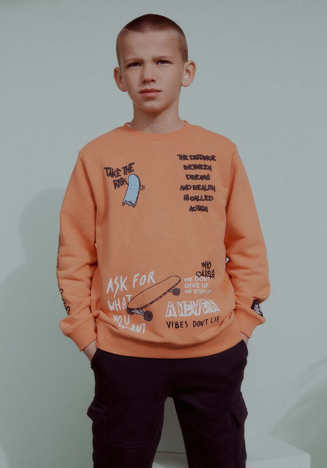Sfera Skate Sweatshirt - Orange 1 Shaws Department Stores