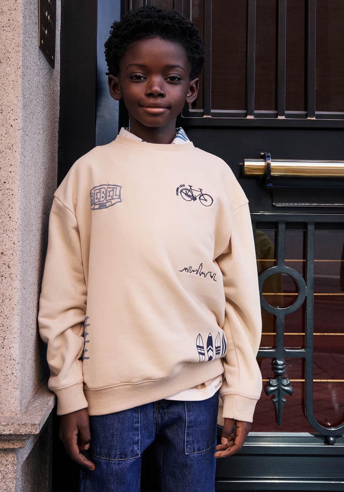 Sfera Embellished Sweatshirt - Cream 6 Shaws Department Stores