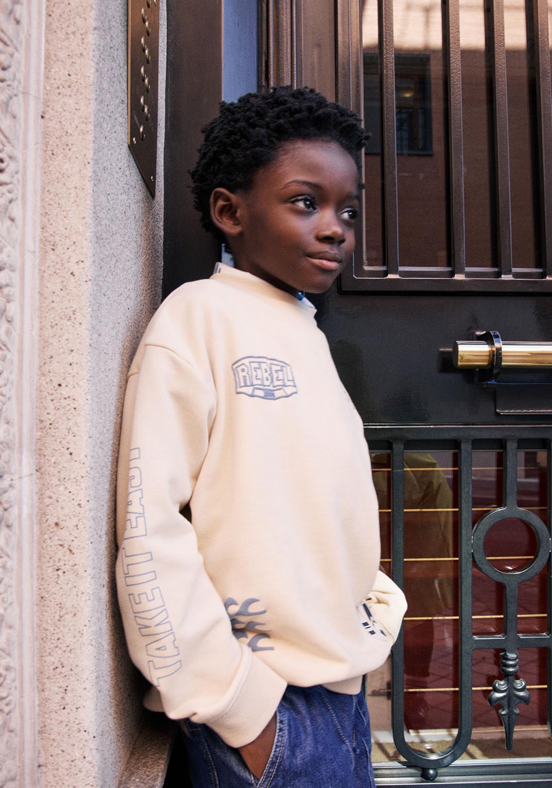 Sfera Embellished Sweatshirt - Cream 4 Shaws Department Stores