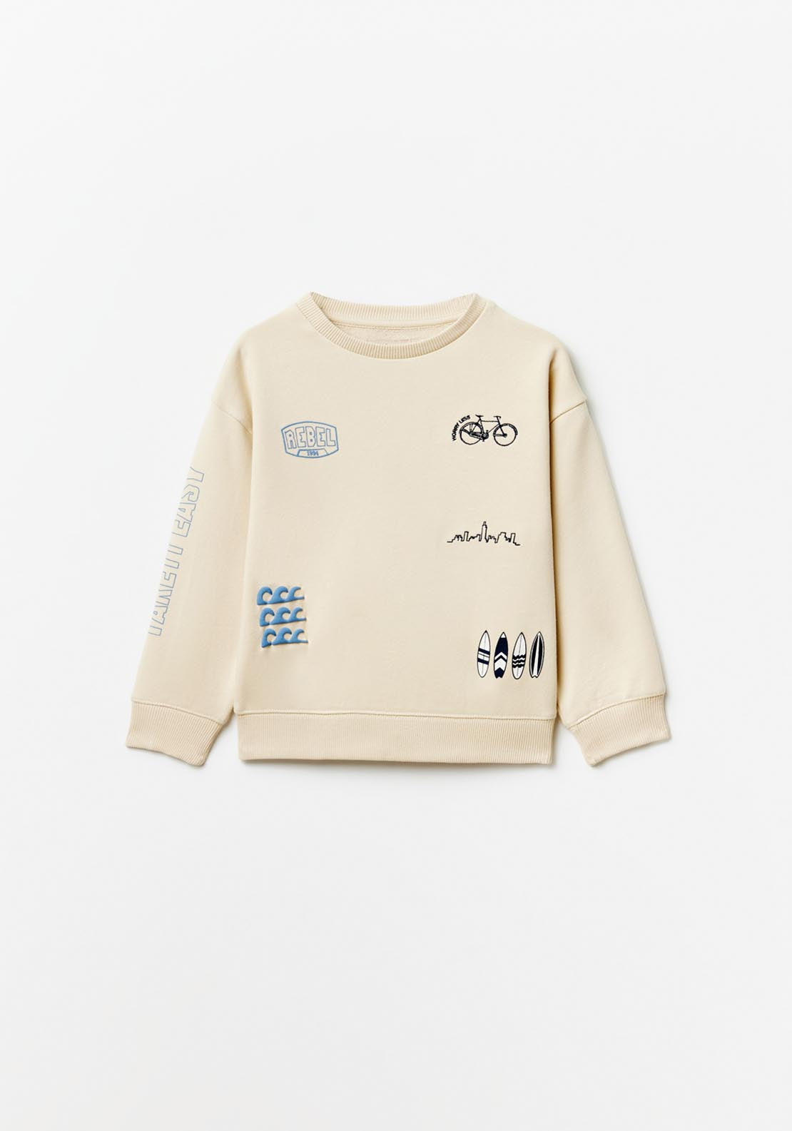 Sfera Embellished Sweatshirt - Cream 1 Shaws Department Stores