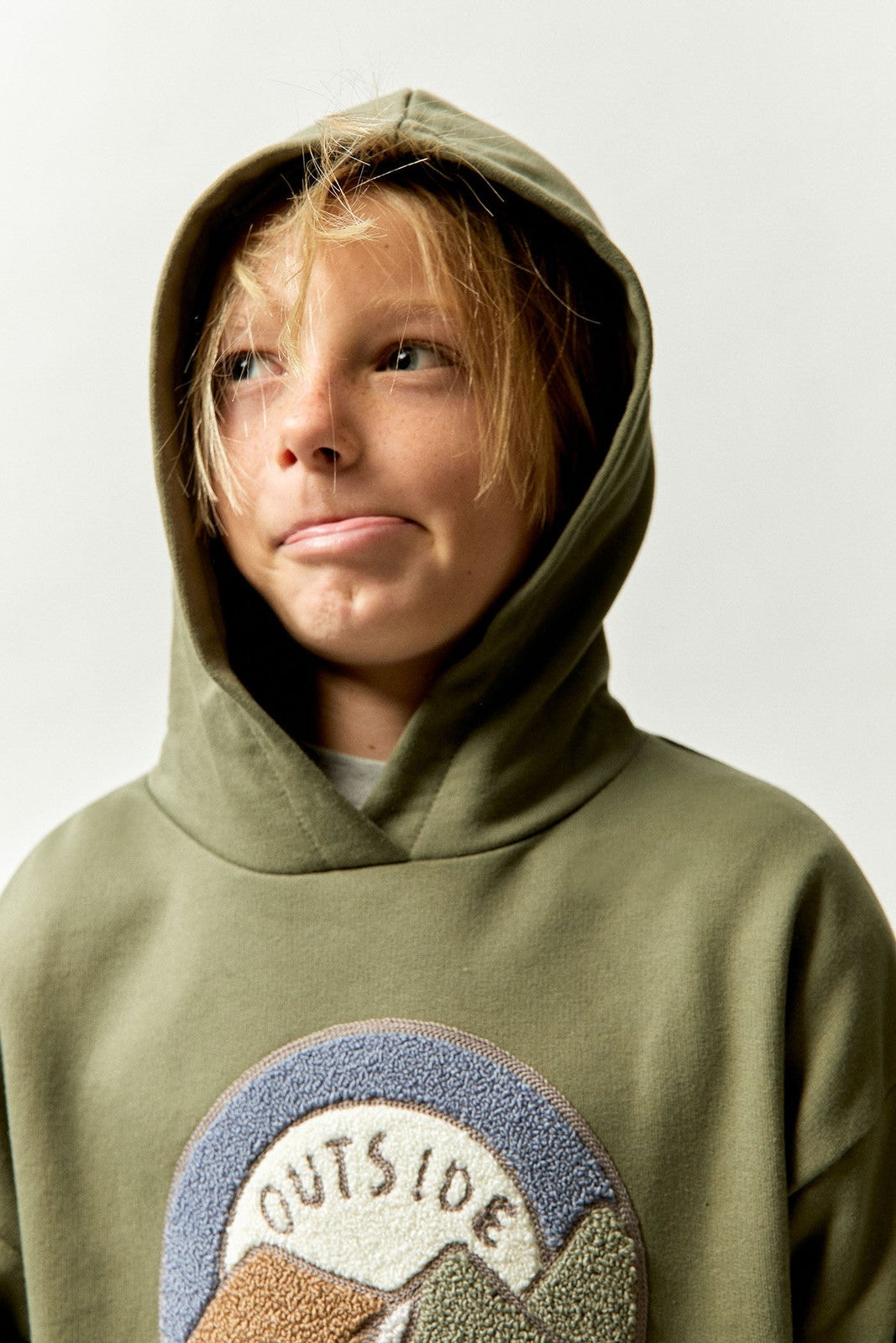 Embroidered Design Hoodie - Green
