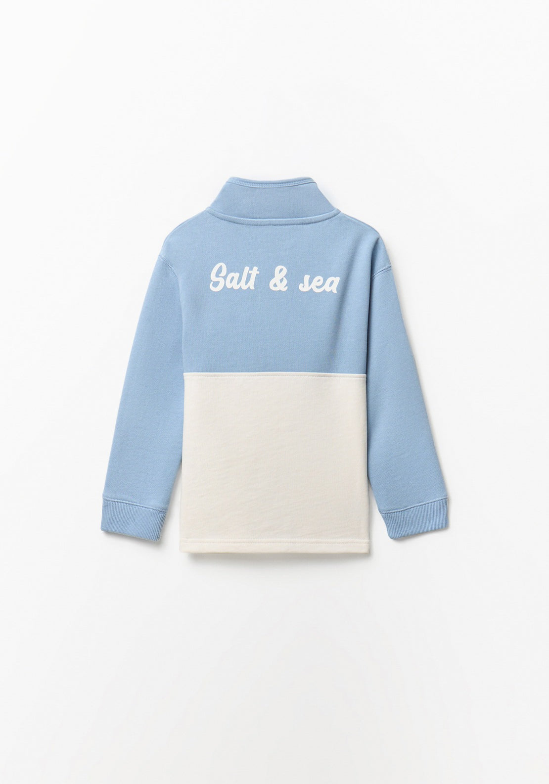 1/4 Zip Two Tone Sweatshirt - Blue