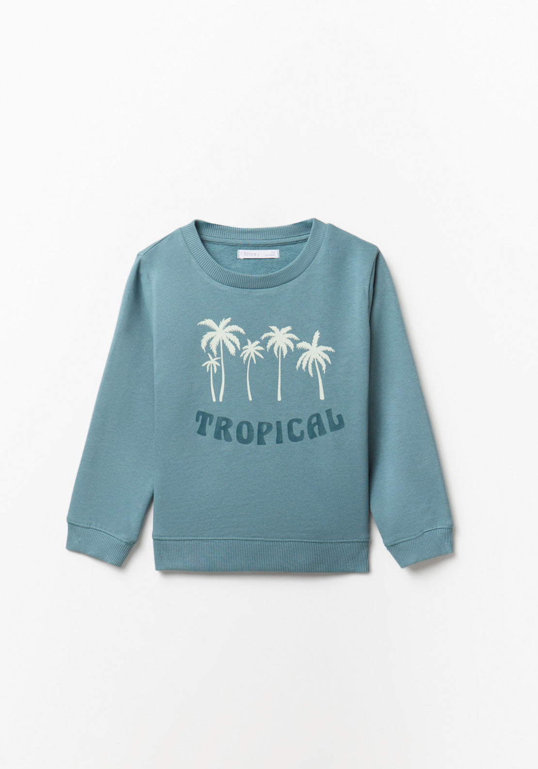 Basic Palm Tree Sweatshirt - Petrol Blue